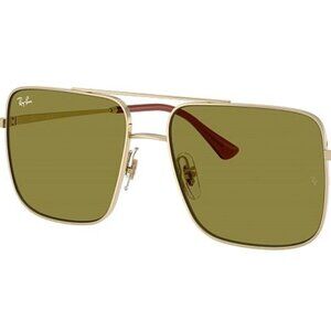 NEW RAY-BAN ORB3758 Sunglasses – Pale Gold Frame, Green